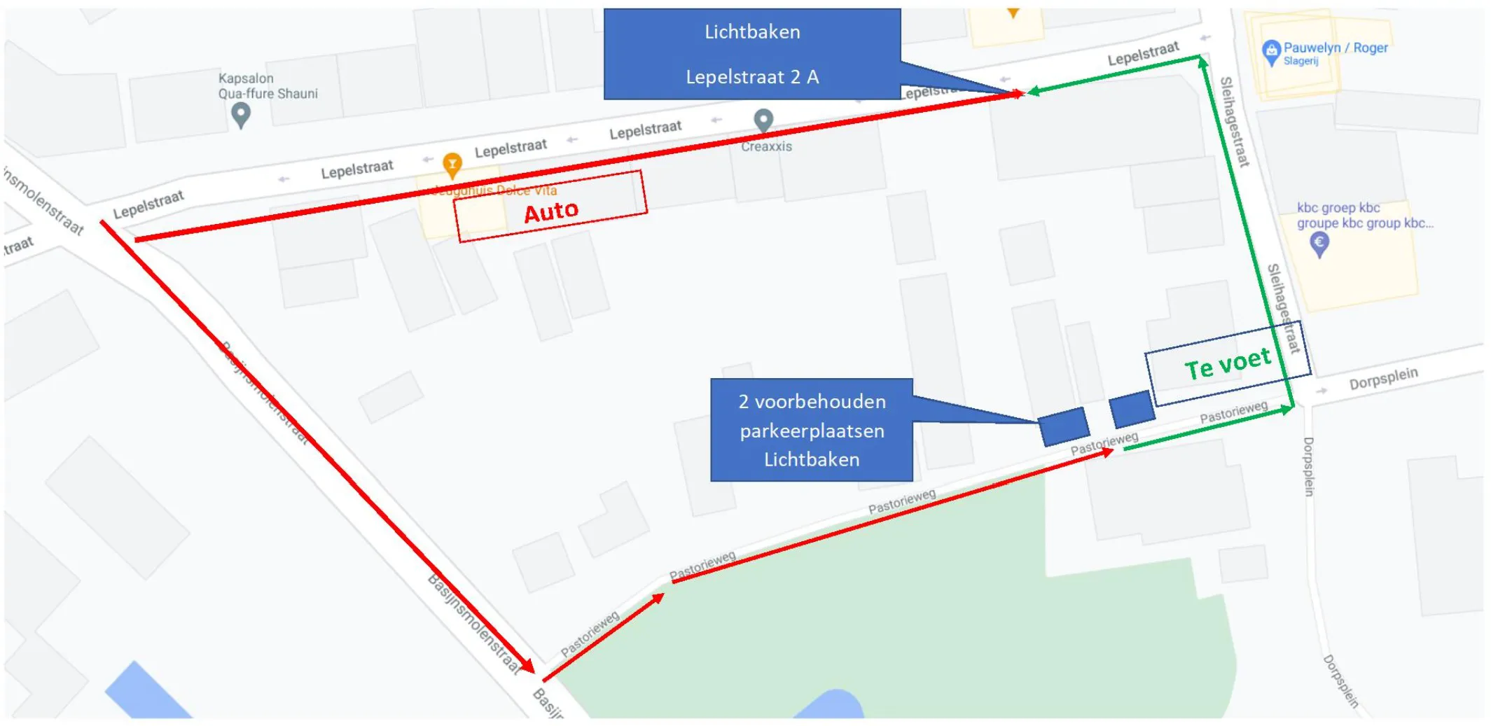 parkeerplaatsen lichtbaken